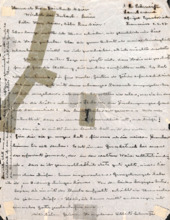Brief v. Albert Schweitzer an Hedwig Meiers Eltern