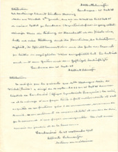 Bescheinigung/ Zeugnis v. A. Schweitzer über H. Meier Arbeit in Lambarene