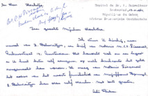 Eigenh. Brief Ali Silvers, Lambaréné, 1 S.,1964