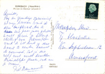 Postkarte, Albert Schweitzer Wohnhaus in Gunsbach, Elsass