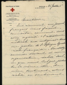 Brief vom Direktor des Roten Kreuzes des Kongo