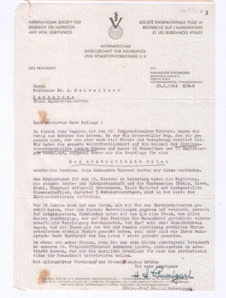 Brief von Prof. Dr. Hans Adalbert Schweigart an Albert Scheitzer