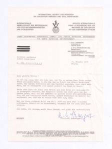 Brief von Dr. R.-U. Schweigart an Zentralarchiv Albert Schweitzer