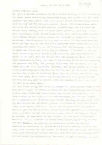 Brief von Anita und Fritz Dinner an Anna Joss