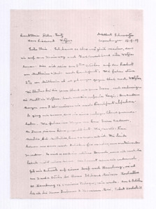Brief v. Albert Schweitzer an Elsie Kühn-Leitz