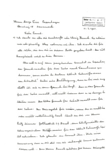 Brief von Albert Schweitzer und Ali Silver an Børge Friis