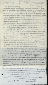 Brief von Mathilde Kottmann und Albert Schweitzer an André Henry