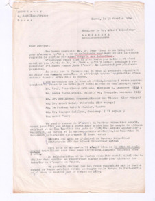 Brief von André Henry an Albert Schweitzer