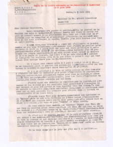 Brief von André Henry an Albert Schweitzer