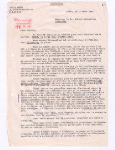 Brief von André Henry an Albert Schweitzer