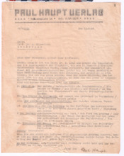 Brief von Paul Haupt an Albert Schweitzer
