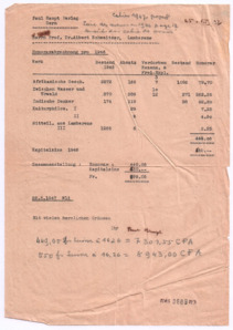 Honorarabrechnung von Paul Haupt für Albert Schweitzer