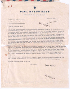 Brief von Paul Haupt an Albert Schweitzer