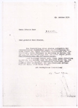 Brief von Paul Haupt an Pfarrer Hans Baur