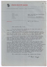 Brief von Paul Haupt an Reinhold Braun-Eckelsbach