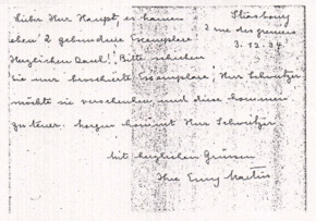 Brief von Emmy Martin an Paul Haupt