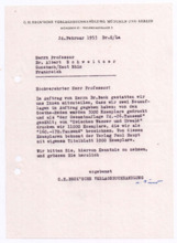 Brief von Georg Sund an Albert Schweitzer