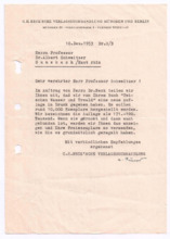 Brief von Georg Sund an Albert Schweitzer