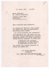 Brief von Georg Sund an Albert Schweitzer