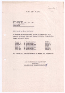 Brief von Georg Sund an Albert Schweitzer
