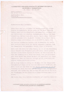 Brief von Georg Sund an Albert Schweitzer