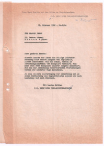 Brief von Georg Sund an The Beacon Press