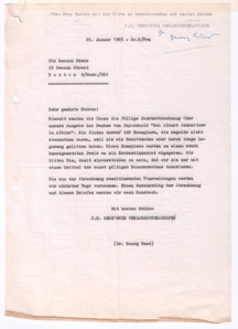 Brief von Georg Sund an The Beacon Press