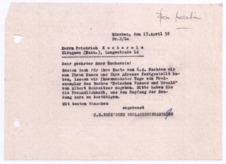 Brief von Georg Sund an Friedrich Kockerols