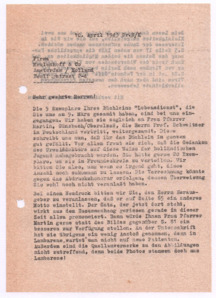 Brief von Georg Sund an die Firma Meulenhoff & Co