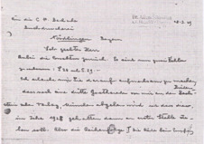 Brief von Albert Schweitzer an Heinrich Beck