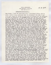 Brief von Albert Schweitzer an Norman Cousins