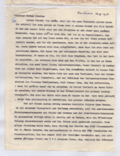 Brief von Albert Schweitzer an Norman Cousins