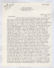 Brief von Albert Schweitzer und Erica Anderson an Norman Cousins