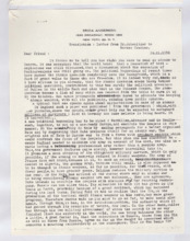Brief von Albert Schweitzer an Norman Cousins
