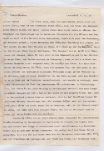 Brief von Albert Schweitzer an Norman Cousins