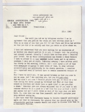 Brief von Albert Schweitzer an Norman Cousins