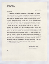 Brief von Albert Schweitzer an Norman Cousins