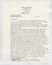 Brief von Albert Schweitzer an Norman Cousins