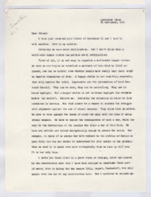 Brief von Albert Schweitzer an Norman Cousins