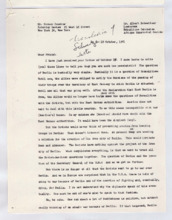 Brief von Albert Schweitzer an Norman Cousins