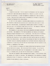 Brief von Albert Schweitzer an Norman Cousins