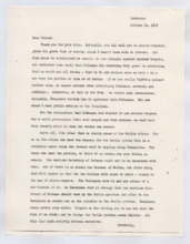 Brief von Albert Schweitzer an Norman Cousins