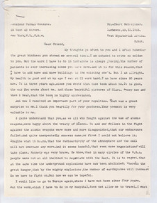 Brief von Albert Schweitzer an Norman Cousins