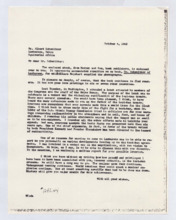 Brief von Norman Cousins an Albert Schweitzer