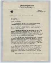 Brief von Norman Cousins an Dwight D. Eisenhower