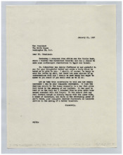 Brief von Norman Cousins an Dwight D. Eisenhower