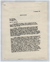 Brief von Norman Cousins an Dwight D. Eisenhower