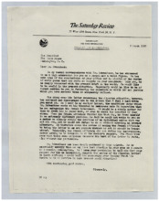 Brief von Norman Cousins an Dwight D. Eisenhower