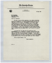 Brief von Norman Cousins an Dwight D. Eisenhower