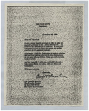 Brief von Dwight D. Eisenhower an Norman Cousins